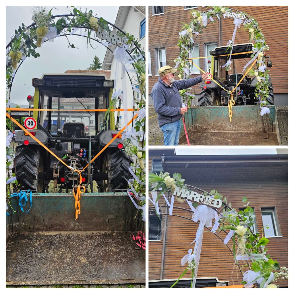 Lieferung des gemieteten Blumenbogens